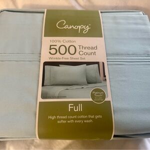 Canopy Full 500 Thread Count Light Blue Sheet Set
